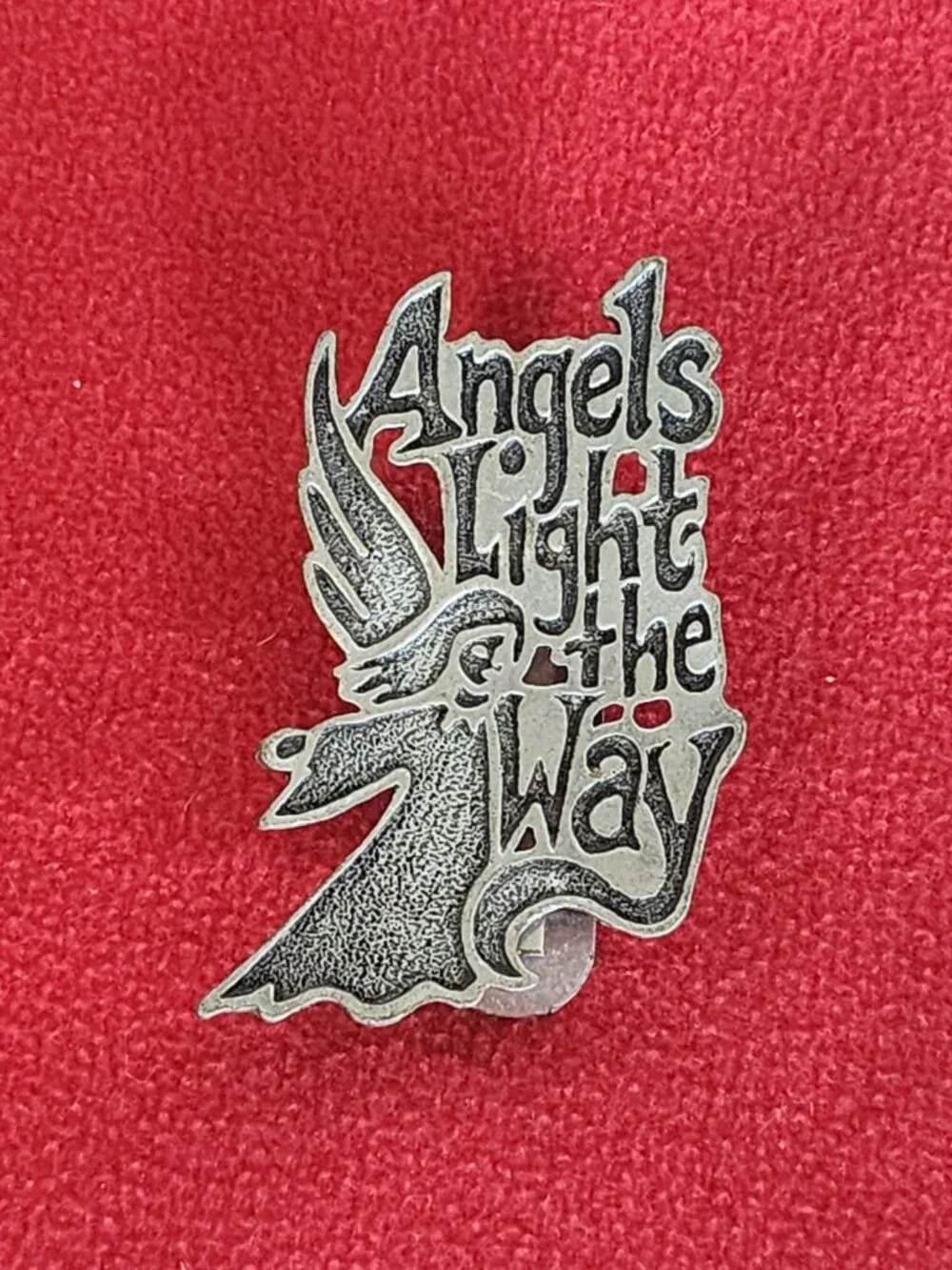 Camco Vintage Silver Tone Angels Light the Way Guardian Angel Visor Money Clip